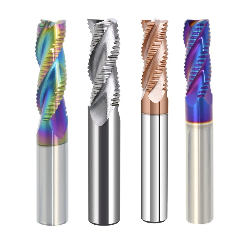 Roughing End Mill 1-20 Carbide 3 Flutes 4F For Steel Iron Aluminum MDF ...