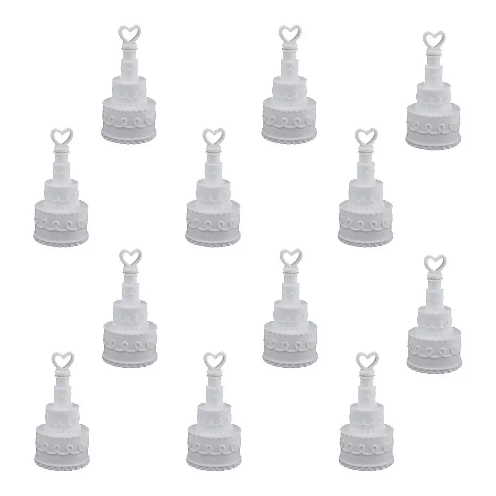 12개 케이크 버블 병 디자인 하트 모양 4겹 경량 웨딩 파티 장식 도구