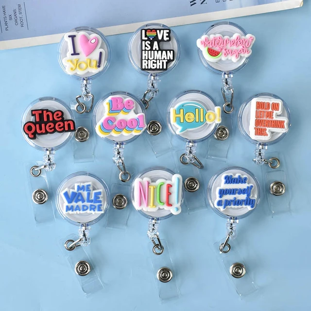 1 Piece Colorful Retractable Inspirational Letters Nurse Badge