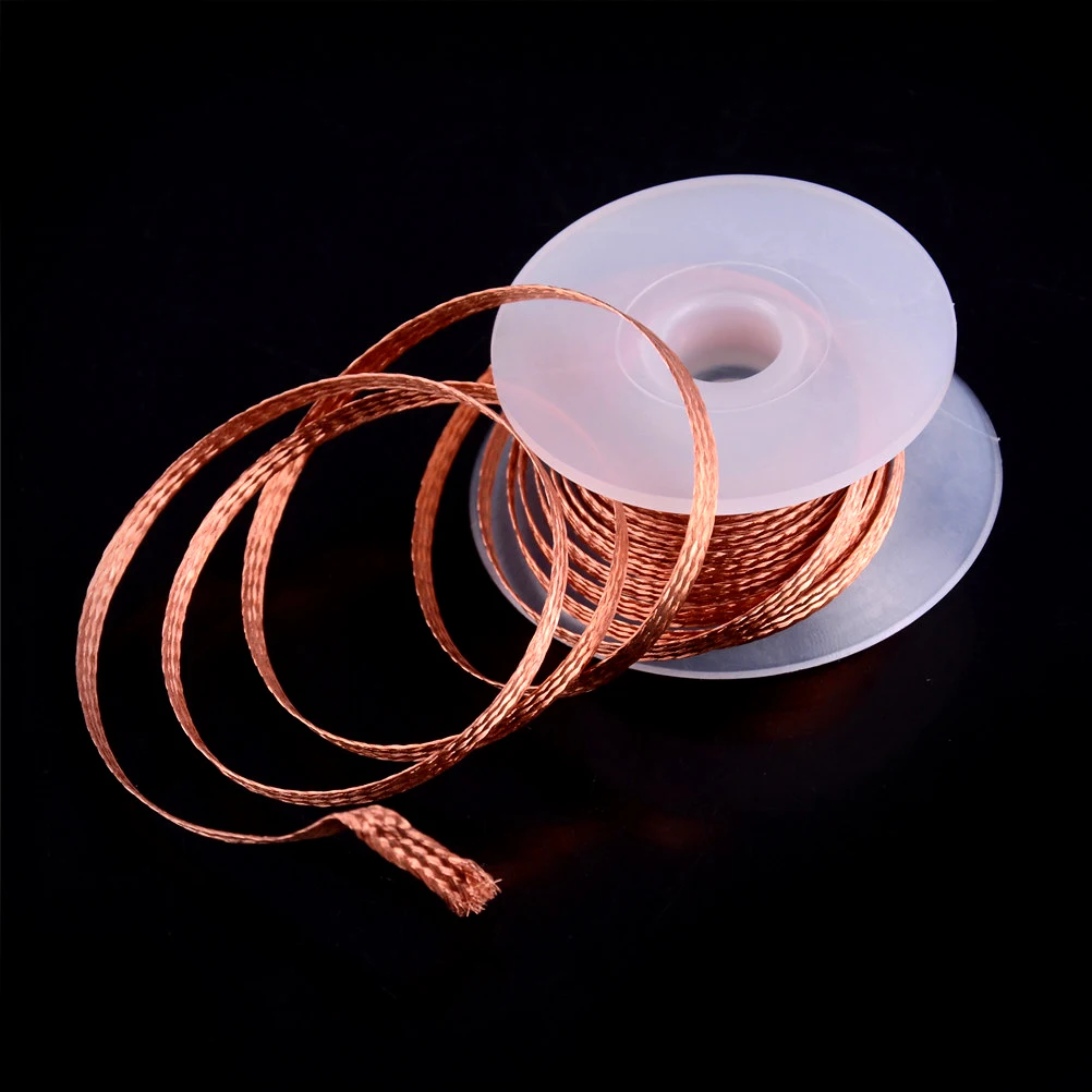 1 Roll  1.5M*3.5mm /3.0mm/2.0mm Desoldering Wick Pure Copper Tin Removal Tape Solder Remover Powerful Cleaning High Quality low temp welding rod for steel