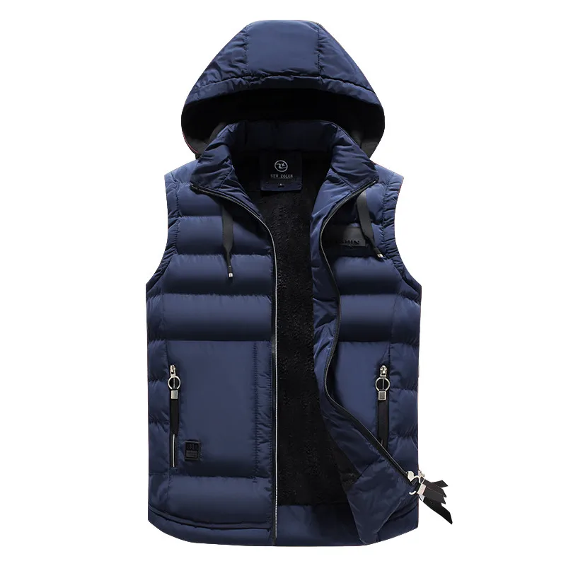 Fashionable Vests Sleeveless Vests Sleeveless Vest Mens Outdoors Vests Cotton-Padded Men's Winter Vest Warm Hooded Waistcoat Casual
