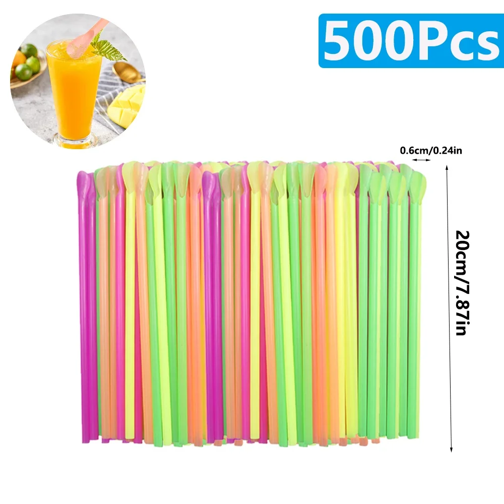 500Pcs Spoon Straws