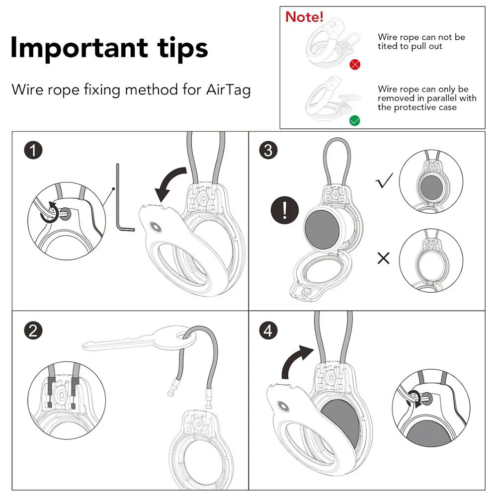 Universal Airtag Safety Lock Holder with Lanyard Keychain - Secure Anti-Loss Protective Cover