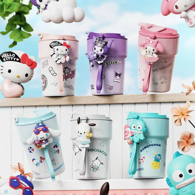 

380ML Kawaii Sanrio Hellokitty Thermos Water Bottle Portable Mug Stainless Steel Insulated Cup Vacuum Flasks for Hot Cold Drinks