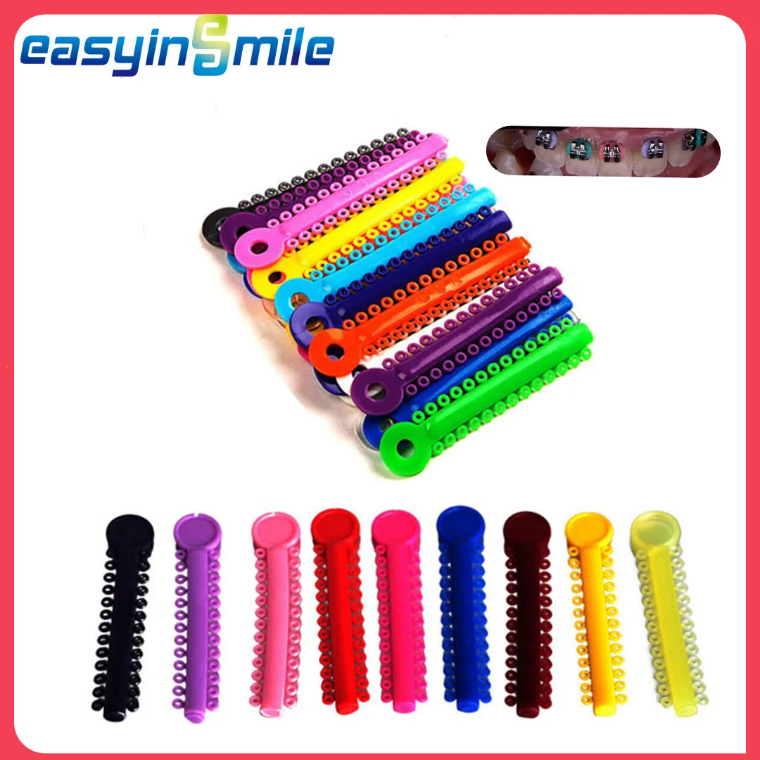 

Easyinsmile 1040Pcs Dental Orthodontics Elastic Ligature Ties Rubber Bands for Teeth Braces Brackets Dentistry Ortho Treatment