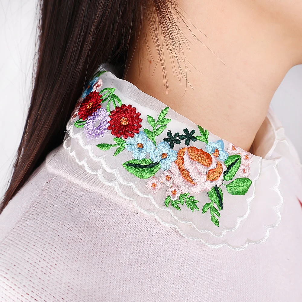 women cotton fake collar decoration blouse