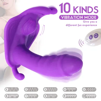 Invisible Adult Sex Toy Wireless Remote Control Butterfly Wear Wearable Panty Vibrator for Women Female with G Spot Dildo 2