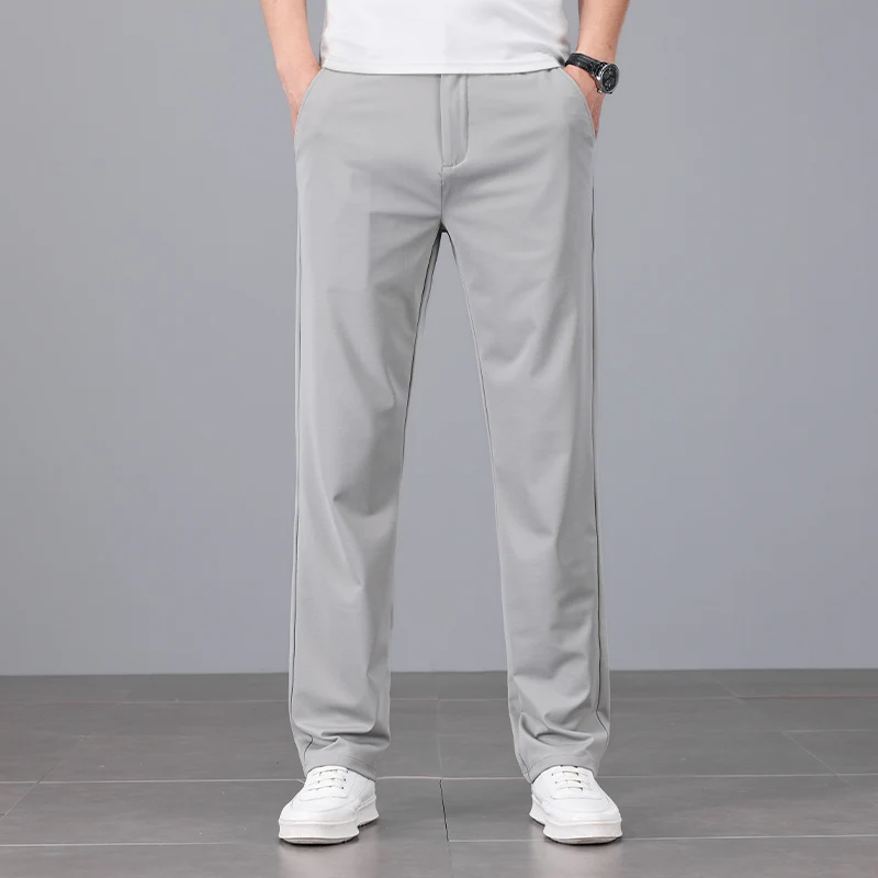 

Semi-like High Waist Pencil Pants Casual Summer Thin Refreshing Office Quick-Drying Men's Stretch Trousers