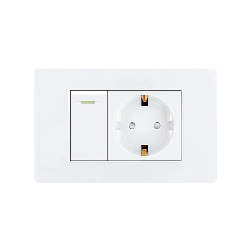 Toma de corriente de pared USB, adaptador de enchufe de la UE con 2 enchufes,  2 puertos USB, luz nocturna e interruptor, 5V, 2A, Z4-02 de extensión