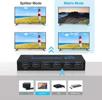 HDMI Matrix 4X2 with Audio 4K 60Hz HDMI 4 in 2 out Matrix Switch splitter HDCP 2.2 EDID Audio for PS4 Xbox DVD HDTV amplifier - Image 4