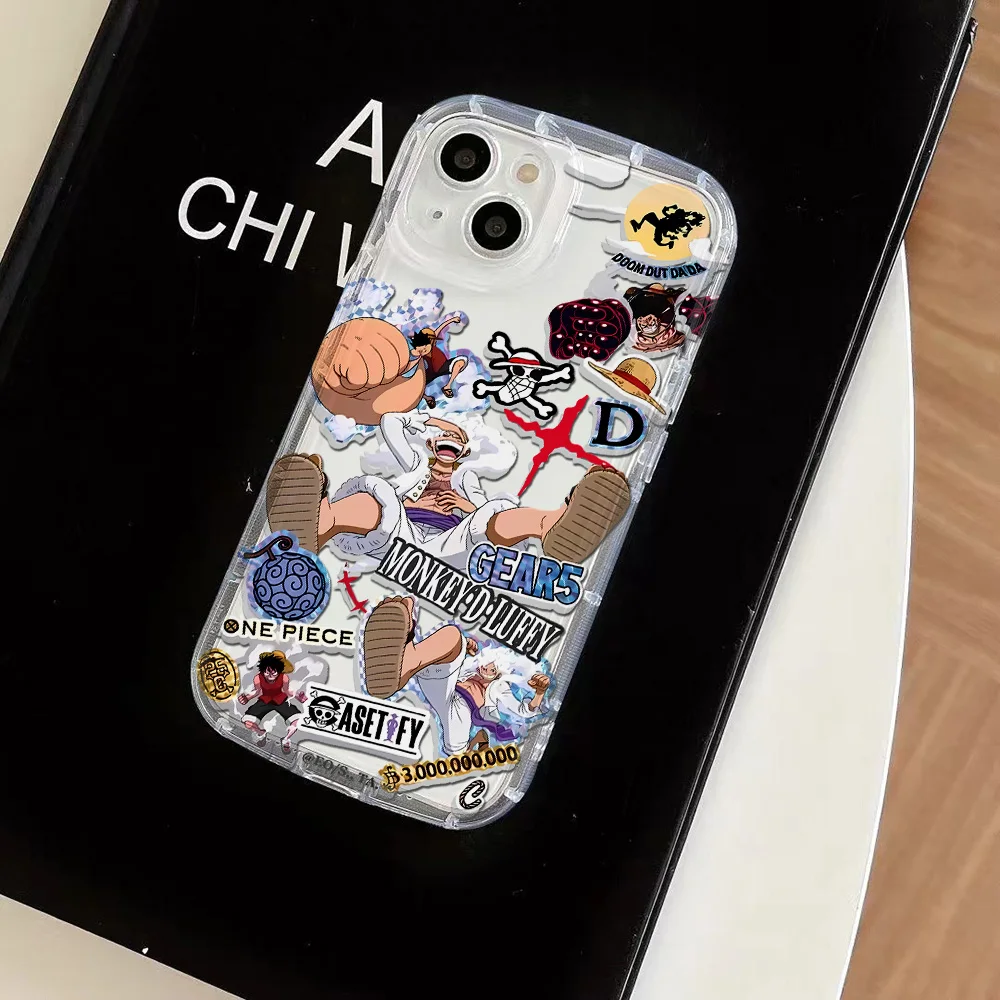 thumbnail image 1 of Funda transparente de Anime o-one p-pieces para IPhone 16, 15, 14, 13, 12, 11 Pro Max, 14, 15, 7, 8 Plus, X, XR, XS Max, SE2020, Airbag, cubierta a prueba de golpes, 1 of 5