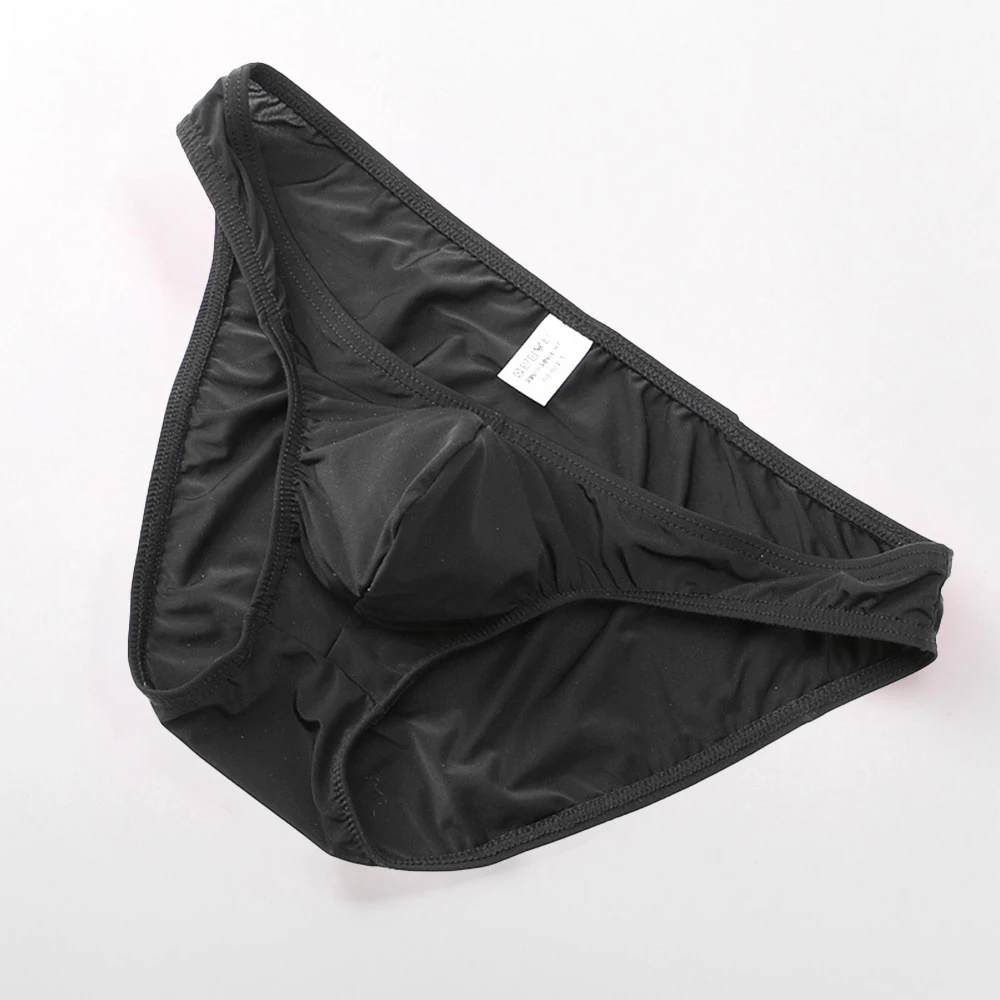 

Cool Ice Silk Low-rise Underwear Men's Sexy Solid Smoth Seemless Briefs Soft Bugle Pouch Panties Comfortable Breathable Bikini