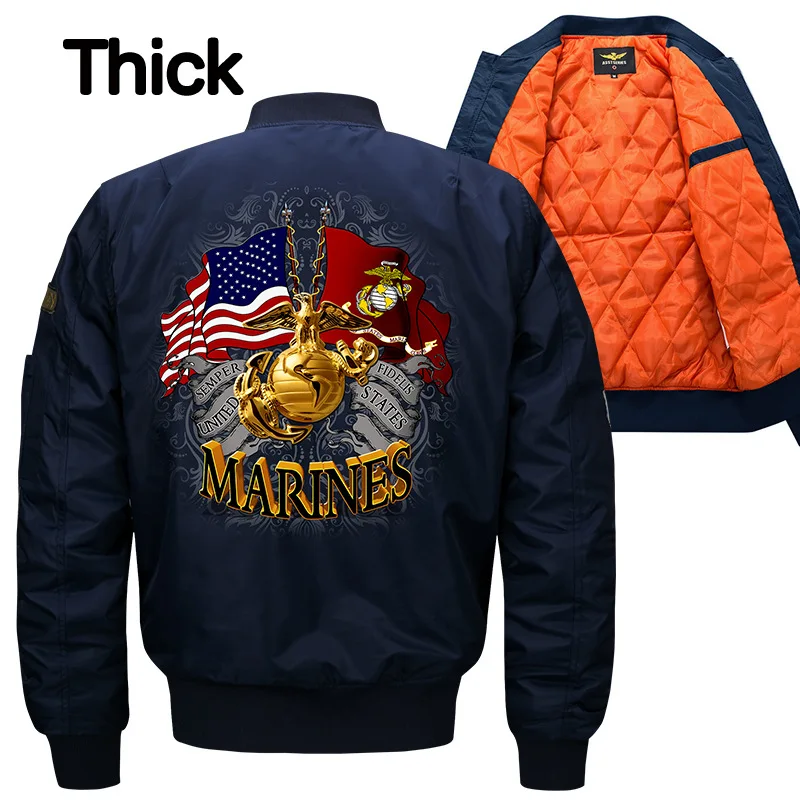 

Autumn/Winter Marines Men's Casual Bomber Jackets Big Plus Size S-7xl 8xl Youth Cotton Clothes Fatty Pilots Man Baseball Uniform