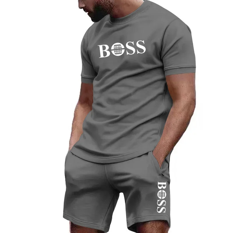 Men's Two-piece Sportswear Short Sleeved T-shirt and Pants Running and Fitness Sportswear summer sports suit,sports set,tracksuit set,outdoor suit set