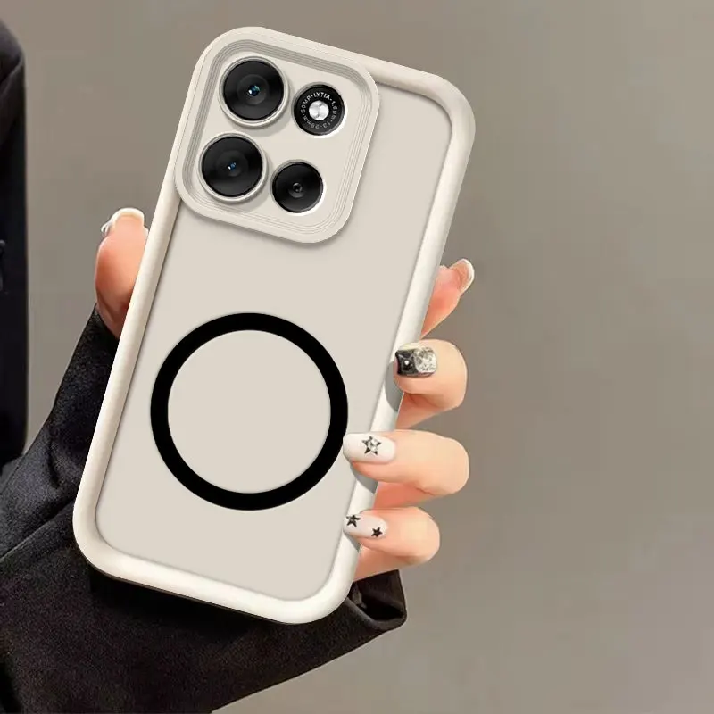 Soft Silicone Shockproof Phone Case with Magnetic Ring and Protective Bumper