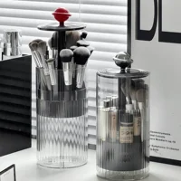 Automatic Lifting Makeup Brushes Holder Dustproof Makeup Brush Holder Desktop Makeup Tools Lipstick Eyebrow Pen Holder Container 1