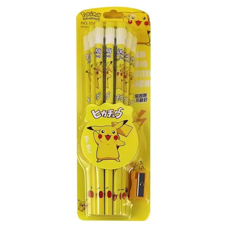 

12pcs/Box Anime Pokemon Figure Pikachu Cartoon Pencil Pokemon Kids Pencil Kawaii Student Stationery Children's Birthday Gift