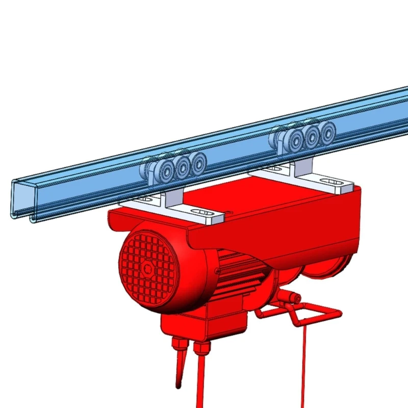 

T Type Pulley Track Wheel Trolley Assembly for Multiple Working Positions