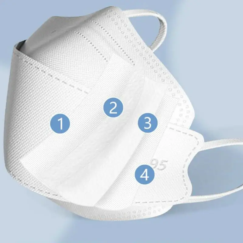 100 pieces face Masks 4d Morandi color fish shaped four layer color dust and droplet preve маска  mascarillas  masque 4