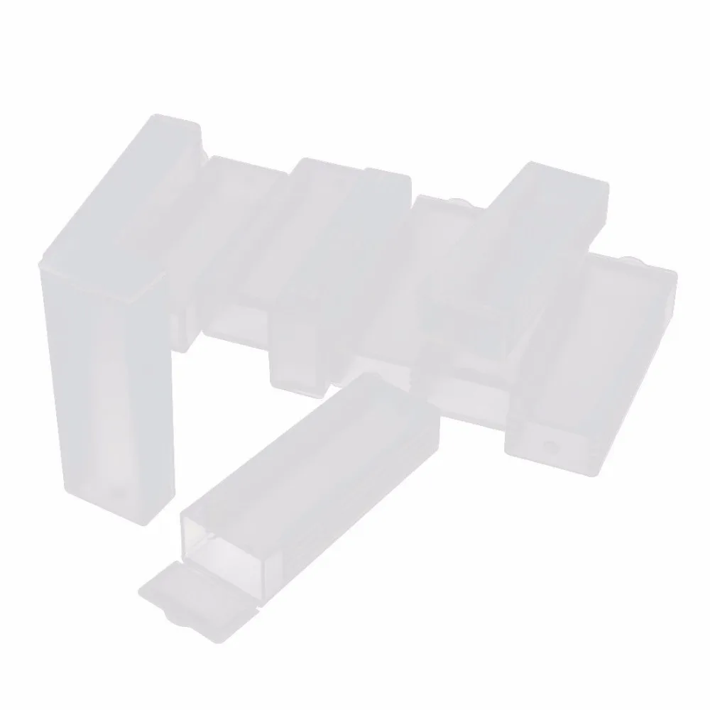 10 Pcs Plastic Rectangle Microscope Glass Holder Slide Box for 5 Slides laboratory supplies