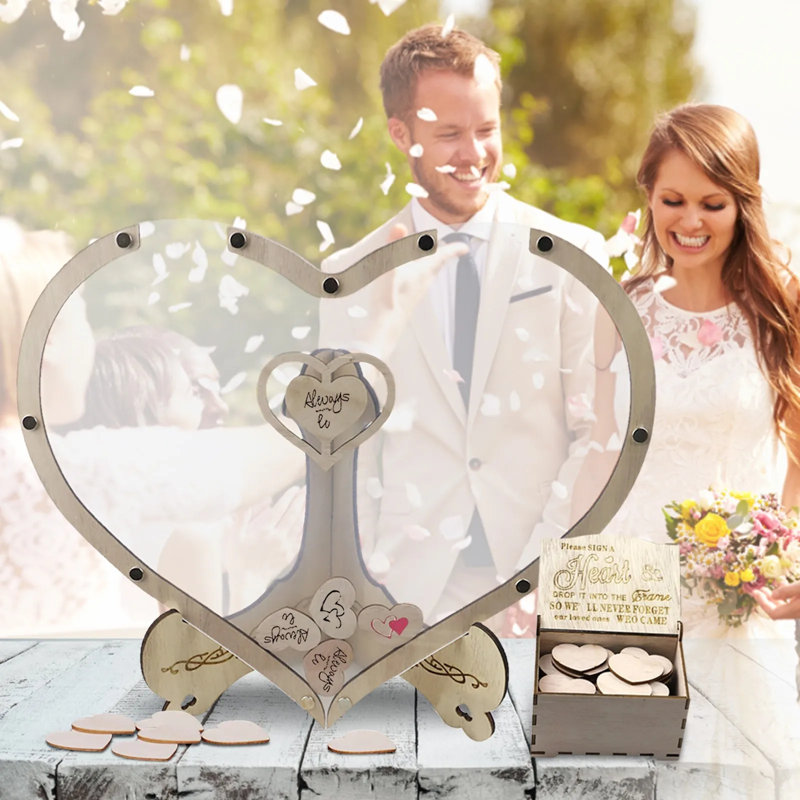 Wedding Guest Book Personalized Rustic Sweet Wedding Guestbook Drop Box