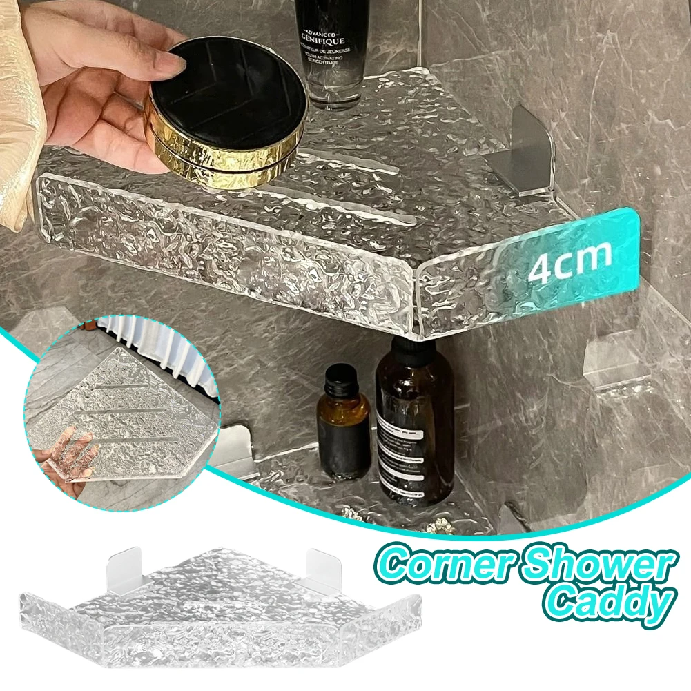 

Corner Shower Caddy Shower Corner Shelves Organizer No Drilling Acrylic Shower Storage Rack for Bathroom Shower Dorm Kitchen