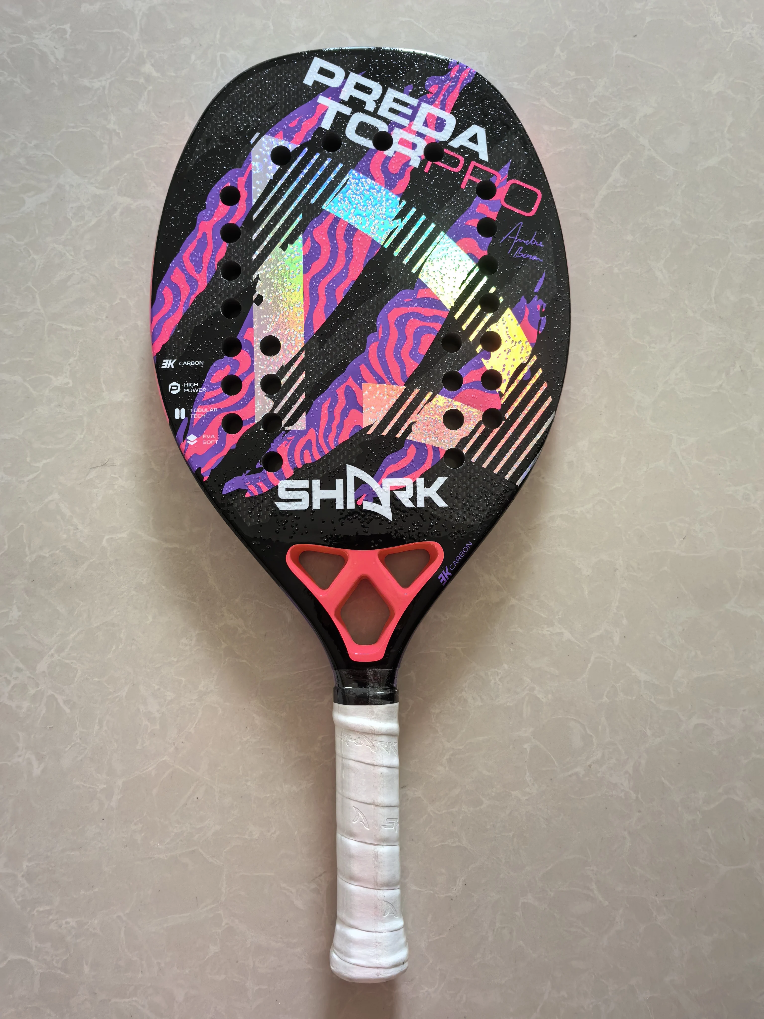 

Beach Tennis Racket 3K Full Carbon Fiber Rough Surface Interlayer EVA Foam Opening or Hole in A Utensil Outdoor Sports Racquet