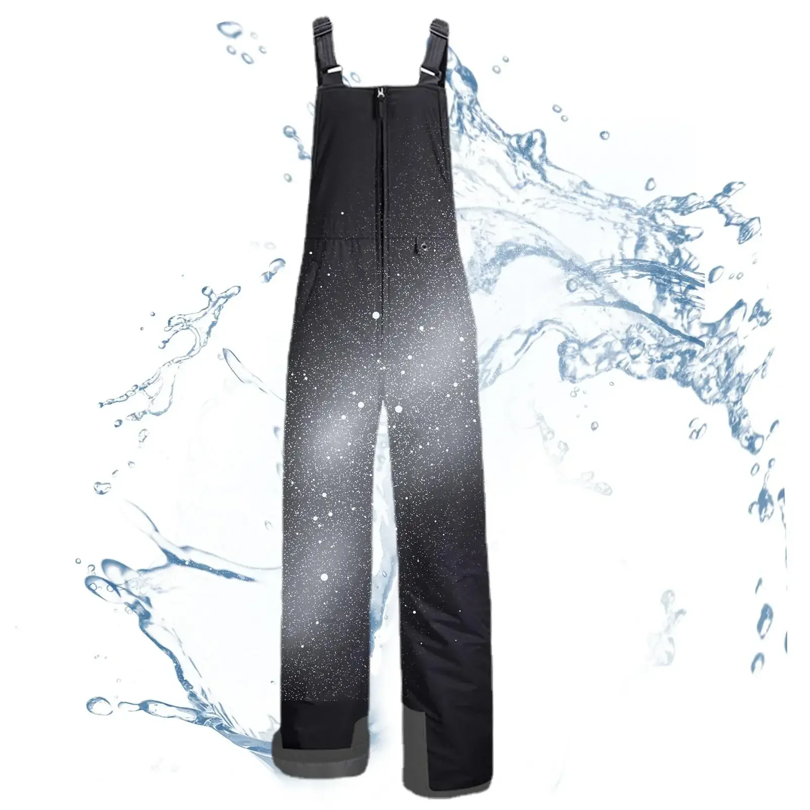 Insulated Ski Pants Overalls Ripstop Warm Insulated Snowboard Overalls Comfortable Snow Bibs Ski Pants For Men And Women Black