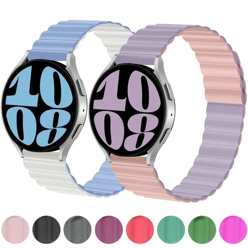 20mm 22mm Silicone strap For Samsung Galaxy watch 6/4/5 pro/3/active 2 amazfit Magnetic Loop bracelet HUAWEI watch GT 2e 3 band