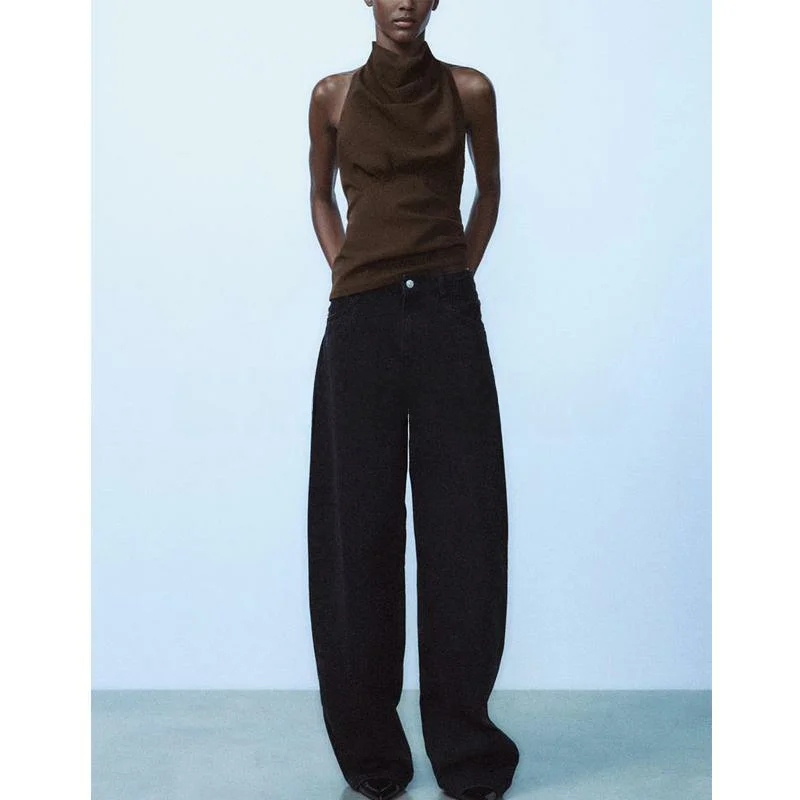 Faionable ort Bal Svel Ne Hanging Vest Women's New Autumn Winter Polyester Fiber 00% Regular Length Top