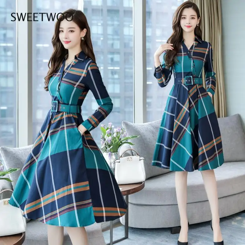 

Spring Temperamental Slender Plaid Shirt Irregular Dress Women 2022 New Korean Long Fashion Tide Chic Ins Slim Contracted