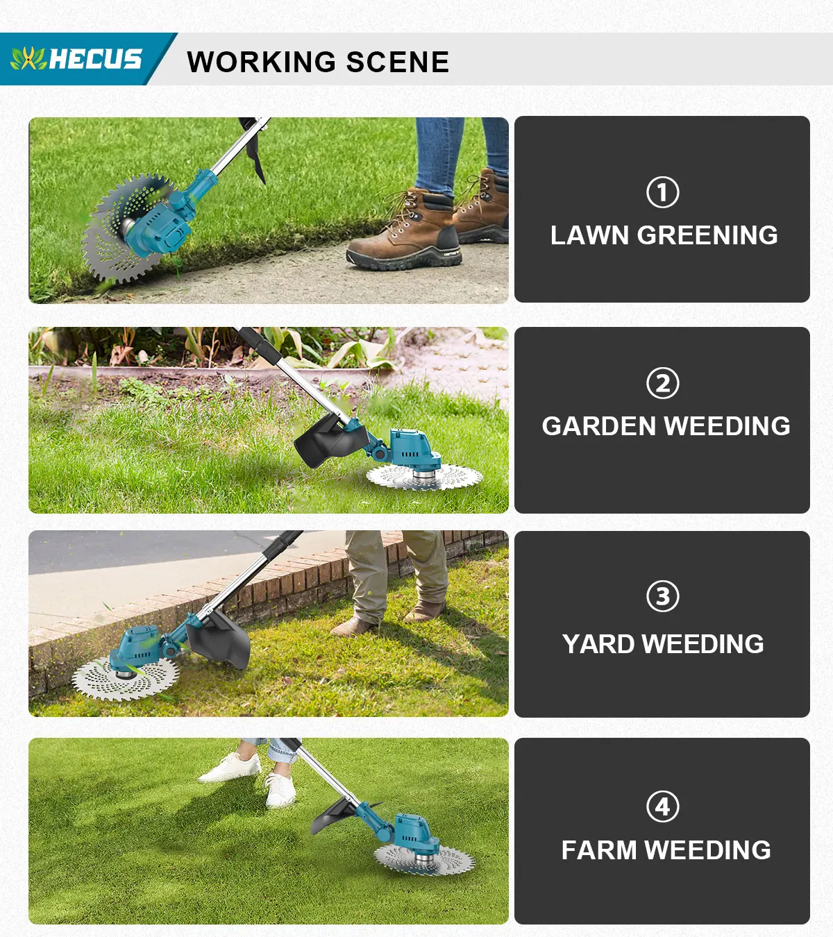 9 Inch Brushless Electric Lawn Mower Length Adjustable Cordless Rechargeable Gra