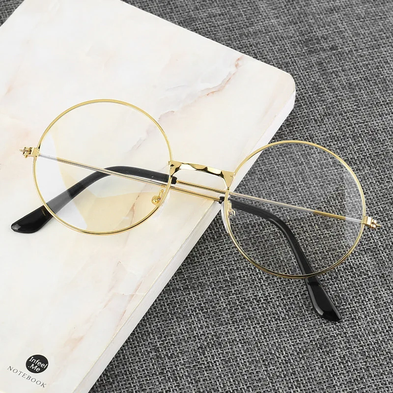 Men And Women Retro Round Blue Light Computer Mirror Reading Playing Games Eye Protection Decorative Glasses 4