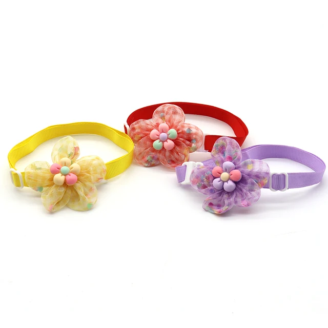 30/50 Pc Pet Accessories Flower Design Dog Puppy Bowties Necktie Adjustable Pets Dog Collar 2