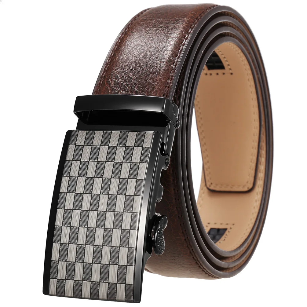 Genuine Leather Belt for Men with Automatic Buckle