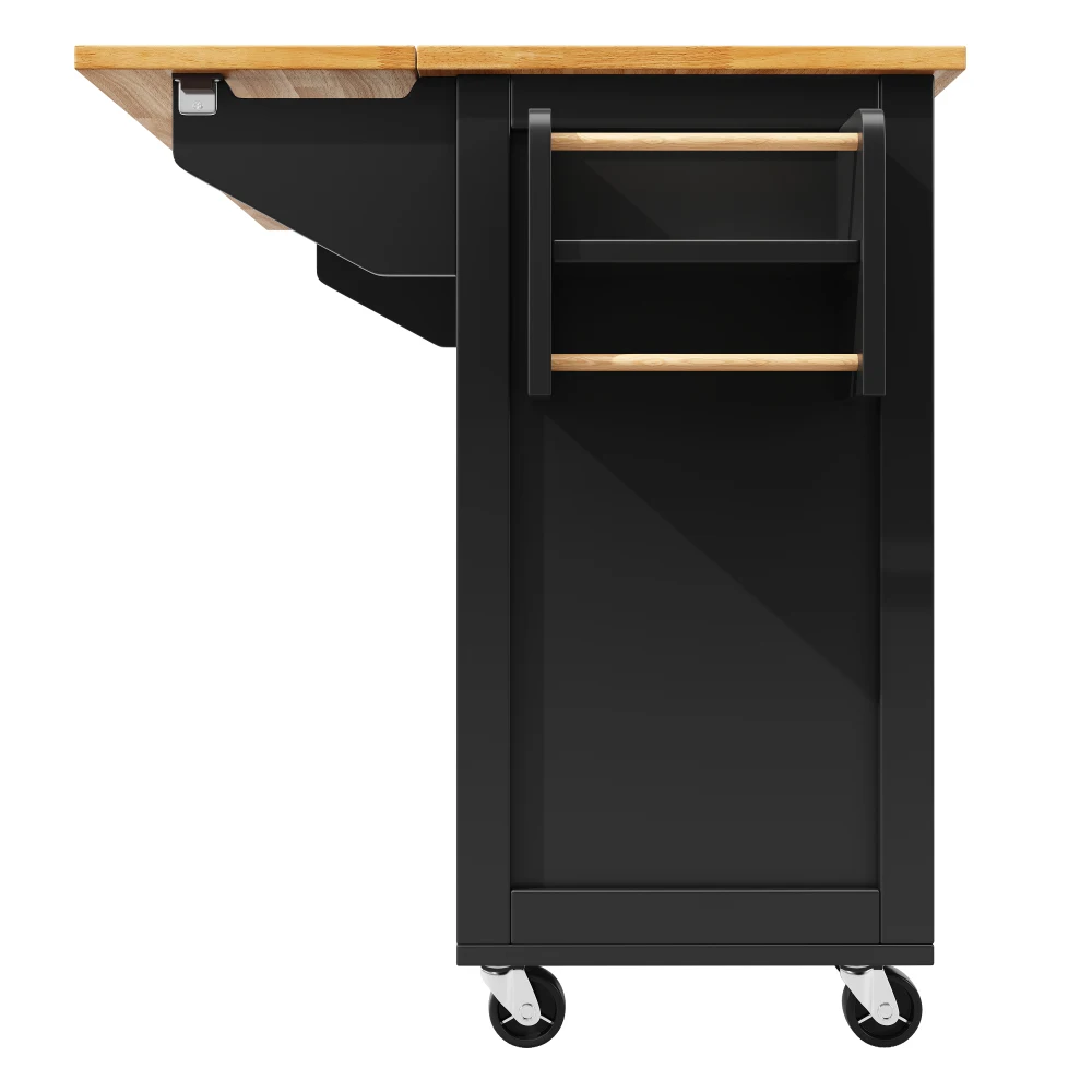 Hochwertige Kücheninsel, multifunktionaler Servierwagen mit großem Stauraum, mobiler Buffetschrank, Küchenwagen – Detail 37
