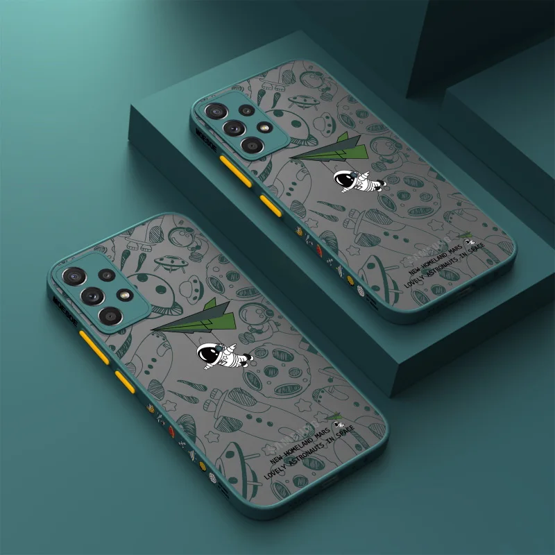 Custodia Opaca Space Astronaut Per Samsung Galaxy S22 S21 Ultra S20 S21 Fe Plus A54 S23 A14 A34 A72 A71 A51 A52 A53 5G Cover Rigida