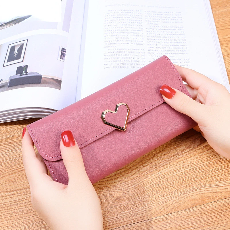 

Women Long Wallets Purses Luxury Love Heart Wallets for Ladies Girl Money Pocket Card Holder Female Wallets Phone Clutch Bag