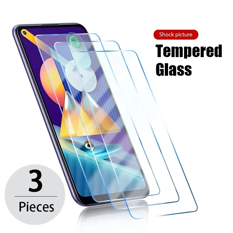 

3PCS Tempered Glass for Samsung A12 A52 A32 A72 A51 A50 Protective Glass for Samsung M12 A71 A22 A21S M51 M31 Screen Protector