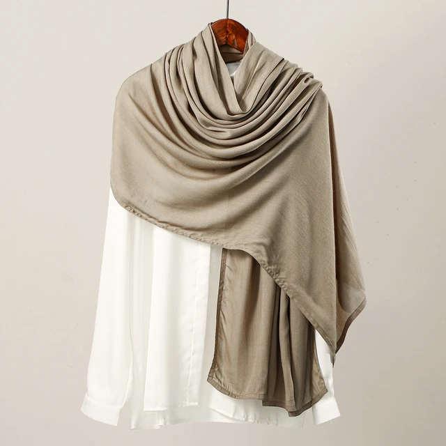 Nouveau grande taille solide rayonne Modal Hijab écharpe femmes musulman foulard enveloppes châle Femme Musulman bandeau islamique Turban 190*85 cm