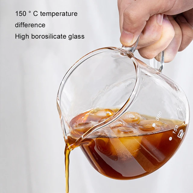 400/600ml Espresso Glass Carafe Coffee Pot Glass Pour Over Coffee Server with Dot Scale Heat Resistant Hand Made Drip Coffee Pot 5
