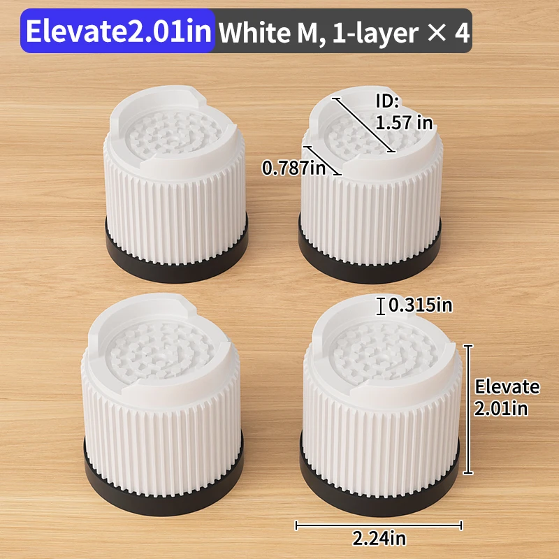 Stackable Non-Slip Furniture Risers with Noise-Reducing Design