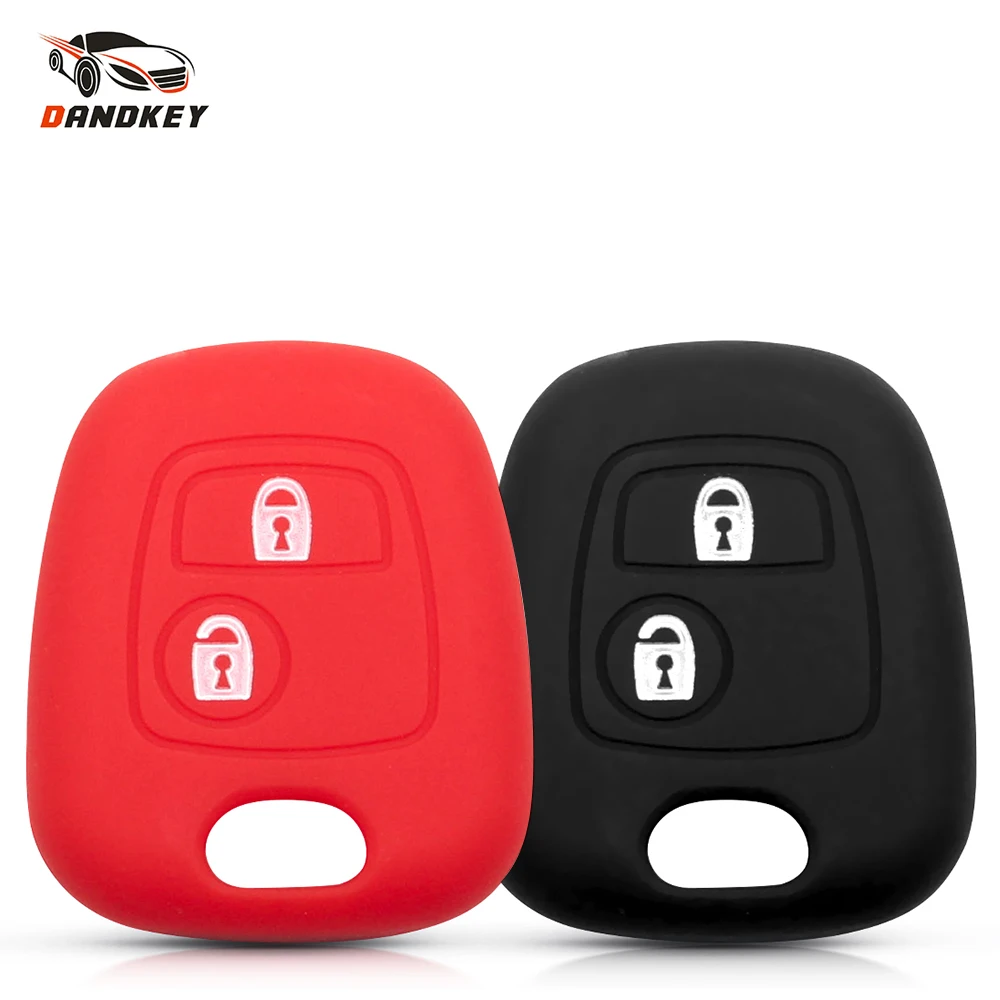 Dandkey Silicone Rubber Car Key Case Cover For Peugeot 107 206 307 207