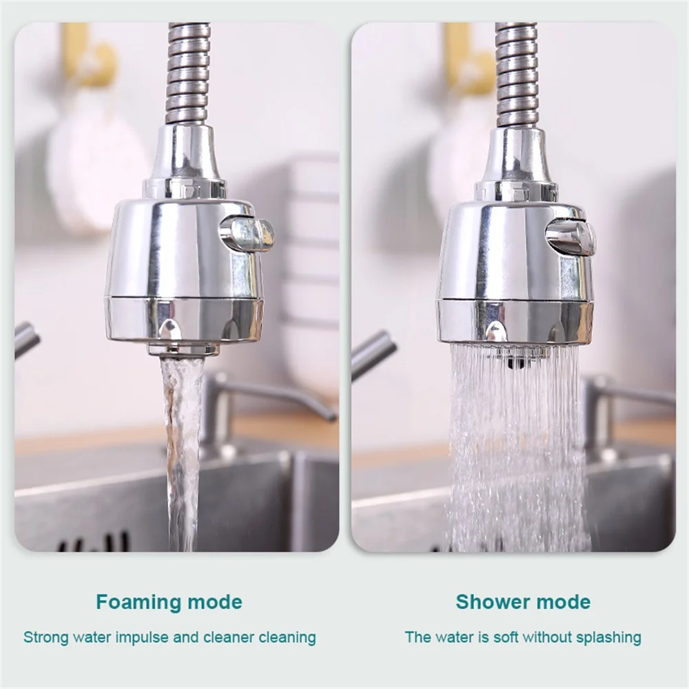 Flexible 360 Degree Shower Saving High Pressure Nozzle Stainless Steel Faucet Connector Kitchen Adjustable Anti Splash Tap Head 5