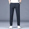 Summer Thin Men's Casual Pants Solid Color Classic High Elastic Straight Soft Casual Fashionable Non-iron Long Trousers Male 4