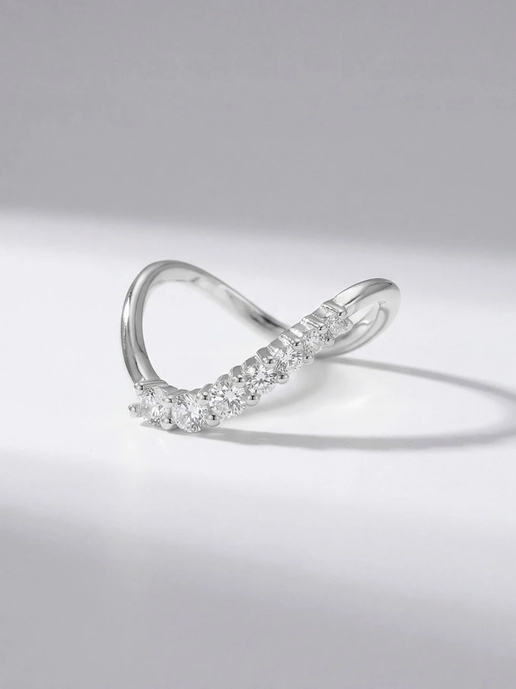 925er Sterlingsilber, Minimalismus, modischer Wellen-Zirkon-Ring für Frauen, Verlobung, Hochzeit, Jahrestag, Party, hochwertiger edler Schmuck – Detail 11