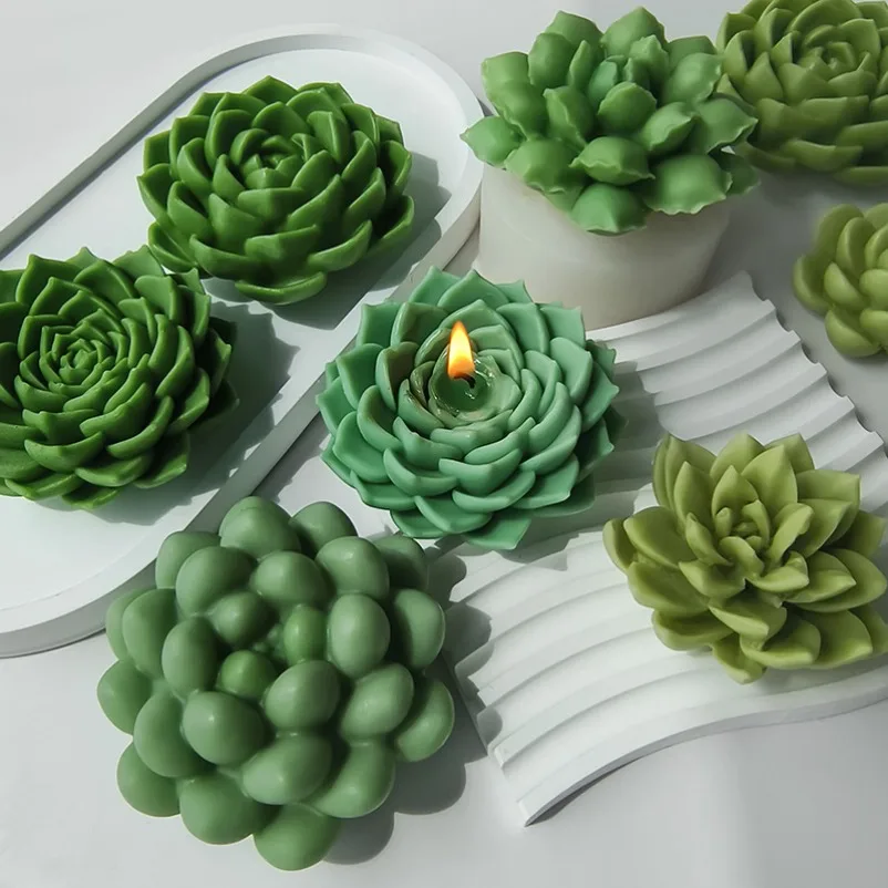 Large Succulent Candle Silicone Mold