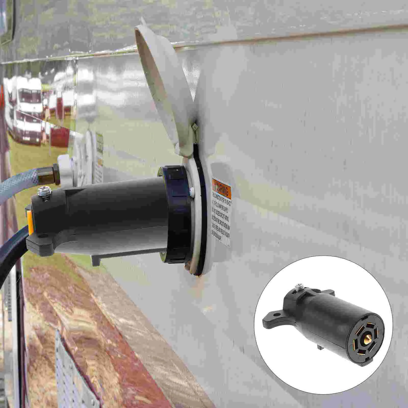 

A1420 12V Pin RV Trailer Light Connector Adapter Plug Trailer Wiring Adapter with US Plug Black Trailer Connector Auto Parts