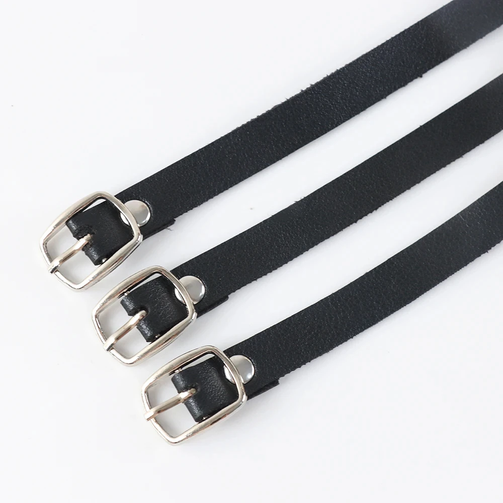 Modeschmuck: Schwarze Leder-Rundhalskette, Schlichte Elegante Halskette für Damen, Sexy Vintage-Charm Runde Gotische Halskette – Detail 8