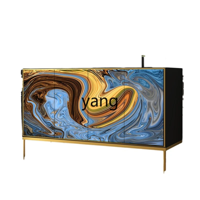 

LXL Minimalist Chinese Style Light Luxury Dining Side Shoe Cabinet Hotel Club Restaurant Wall Entrance Cabinet